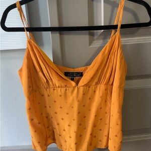 Orange Star Print Women's Top